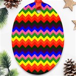 Rainbow Chevron Ornament (Oval)