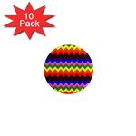 Rainbow Chevron 1  Mini Magnet (10 pack) 