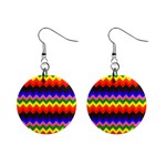 Rainbow Chevron 1  Button Earrings