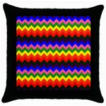 Rainbow Chevron Throw Pillow Case (Black)