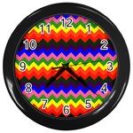 Rainbow Chevron Wall Clock (Black)