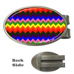 Rainbow Chevron Money Clip (Oval)