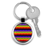 Rainbow Chevron Key Chain (Round)