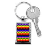 Rainbow Chevron Key Chain (Rectangle)