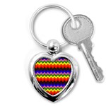 Rainbow Chevron Key Chain (Heart)