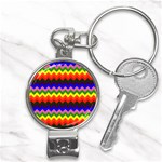 Rainbow Chevron Nail Clippers Key Chain