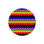 Rainbow Chevron Rubber Coaster (Round)