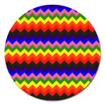 Rainbow Chevron Magnet 5  (Round)