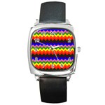 Rainbow Chevron Square Metal Watch