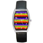 Rainbow Chevron Barrel Style Metal Watch