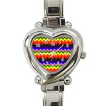 Rainbow Chevron Heart Italian Charm Watch