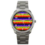 Rainbow Chevron Sport Metal Watch