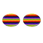 Rainbow Chevron Cufflinks (Oval)