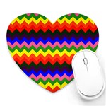 Rainbow Chevron Heart Mousepad