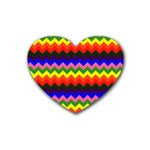 Rainbow Chevron Rubber Coaster (Heart)