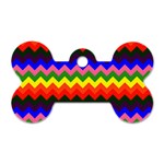 Rainbow Chevron Dog Tag Bone (One Side)