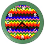 Rainbow Chevron Color Wall Clock