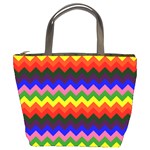 Rainbow Chevron Bucket Bag