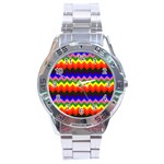 Rainbow Chevron Stainless Steel Analogue Watch