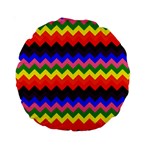 Rainbow Chevron Standard 15  Premium Round Cushion 