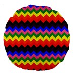 Rainbow Chevron Large 18  Premium Round Cushion 