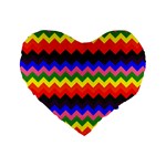 Rainbow Chevron Standard 16  Premium Heart Shape Cushion 