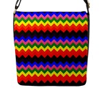 Rainbow Chevron Flap Closure Messenger Bag (L)