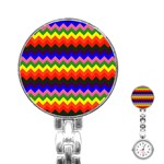 Rainbow Chevron Stainless Steel Nurses Watch