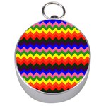 Rainbow Chevron Silver Compass