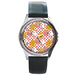 Chicken and Waffles Round Metal Watch