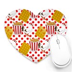 Chicken and Waffles Heart Mousepad