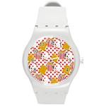 Chicken and Waffles Round Plastic Sport Watch (M)