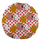 Chicken and Waffles Large 18  Premium Round Cushion 