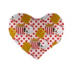 Chicken and Waffles Standard 16  Premium Heart Shape Cushion 