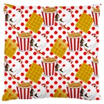 Chicken and Waffles Large Flano Cushion Case (One Side)