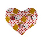 Chicken and Waffles Standard 16  Premium Flano Heart Shape Cushion 