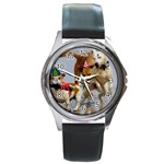 Birthday Dogs Round Metal Watch