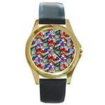 Pills drugs Round Gold Metal Watch