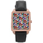 Pills drugs Rose Gold Leather Watch 