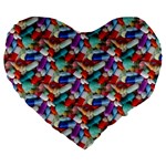 Pills drugs Large 19  Premium Flano Heart Shape Cushion