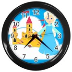 Elsa Frozen Wall Clock (Black)