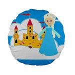 Elsa Frozen Standard 15  Premium Flano Round Cushion 