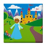 black Elsa Frozen Tile Coaster