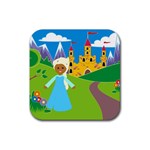 black Elsa Frozen Rubber Coaster (Square)