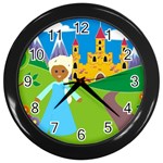 black Elsa Frozen Wall Clock (Black)