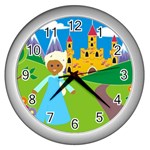 black Elsa Frozen Wall Clock (Silver)