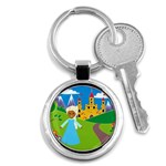 black Elsa Frozen Key Chain (Round)