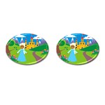 black Elsa Frozen Cufflinks (Oval)