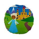 black Elsa Frozen Standard 15  Premium Round Cushion 