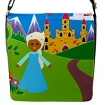 black Elsa Frozen Flap Closure Messenger Bag (S)